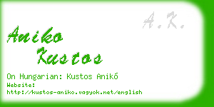 aniko kustos business card