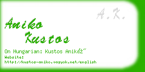 aniko kustos business card